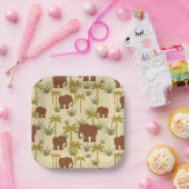 Assiettes En Carton Elephants And Palms (Fête)