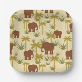 Assiettes En Carton Elephants And Palms (Recto)