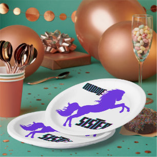 Assiettes En Carton Élevage de pony pourpre de soeur moyenne