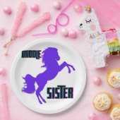 Assiettes En Carton Élevage de pony pourpre de soeur moyenne (Fête)