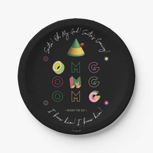Assiettes En Carton Elf the Movie | PÈRE NOËL OMG (Devant)