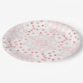 Assiettes En Carton Elfes rouges et motif de flocon de neige (Angle)