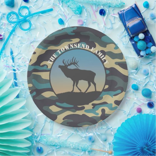 Assiettes En Carton Elk et Camo (Fête)