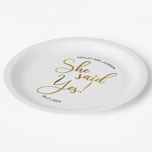 Assiettes En Carton Elle A Dit Oui (Angle)