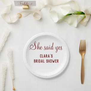 Assiettes En Carton elle a dit oui baby shower texte ajouter un nom
