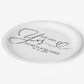 Assiettes En Carton Elle A Dit Oui Belle Partie D'Engagement (Angle)