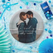 Assiettes En Carton Elle A Dit Oui Calligraphie (Fête)