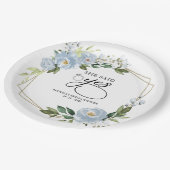 Assiettes En Carton Elle A Dit Oui Dusty Blue Fête des mariées géométr (Angle)