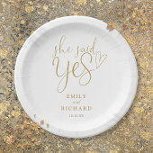 Assiettes En Carton Elle A Dit Oui Engagement Party Elegant Gold