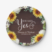 Assiettes En Carton Elle A Dit Oui Fête Russe D'Engagement Des Tournes (Devant)