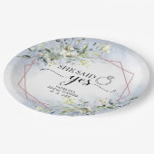 Assiettes En Carton Elle a dit oui Napperons de mariage géométriques à (Angle)