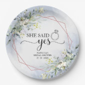 Assiettes En Carton Elle a dit oui Napperons de mariage géométriques à (Devant)