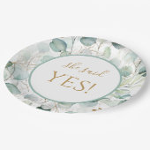 Assiettes En Carton Elle A Dit Oui Plaques Papier Eucalyptus Fête des  (Angle)