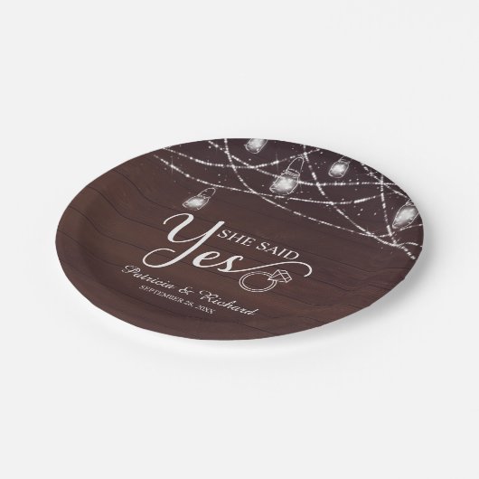 Assiettes En Carton Elle A Dit Oui Russe Engagement Party (Angle)