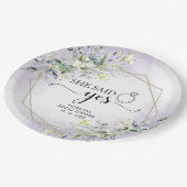 Assiettes En Carton Elle A Dit Oui Vert Géométrique Bridal (Angle)