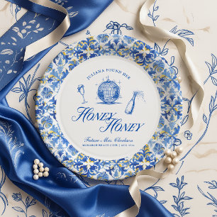 Assiettes En Carton Elle a Trouvé Sa Copine de Fille Blue Grèce Enterr
