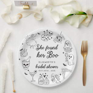 Assiettes En Carton Elle a Trouvé Sa Fée Florale de Fantôme Enterremen