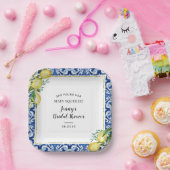 Assiettes En Carton Elle a trouvé sa soirée de mariage au citron Main  (Fête)