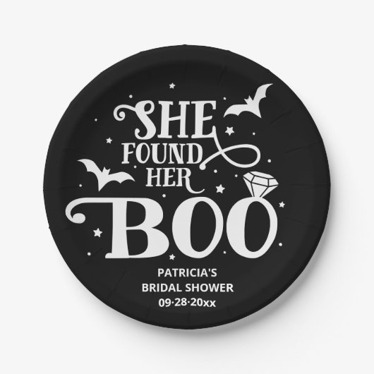 Assiettes En Carton Elle a trouvé sa soirée d'enterrement de vie de je (Devant)
