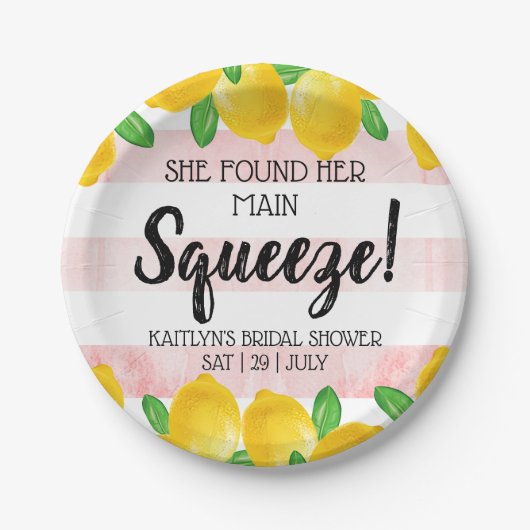 Assiettes En Carton Elle a trouvé son Squeeze Principal Shower de mari (Devant)