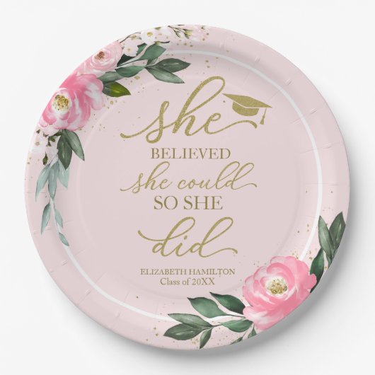 Assiettes En Carton Elle Croyait Qu'Elle Pouvait Faire La Grad Party (Devant)