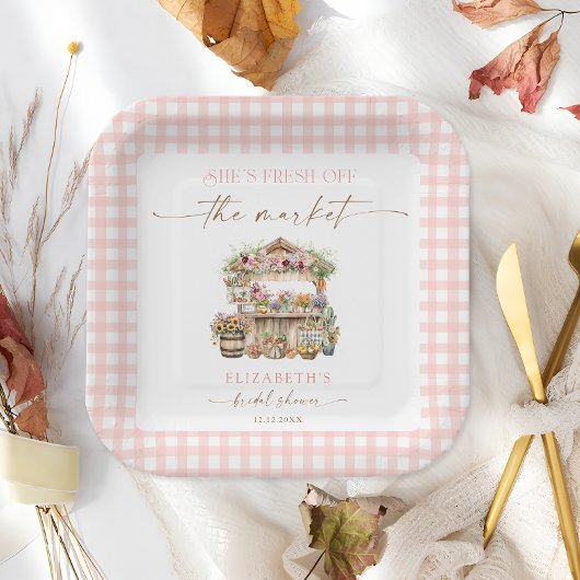 Assiettes En Carton Elle est fraîche hors du marché Fête des mariées d