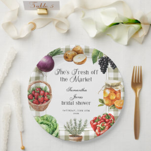 Assiettes En Carton Elle est fraîche sortie du marché douche de mariée