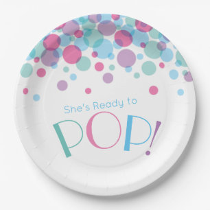 Assiettes En Carton Elle est prête à faire des Baby showers Pois