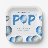 Assiettes En Carton Elle est prête à faire des ballons Baby shower de (Recto)