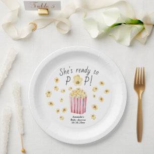 Assiettes En Carton Elle est prête à pop Baby shower de pop-corn à l'a