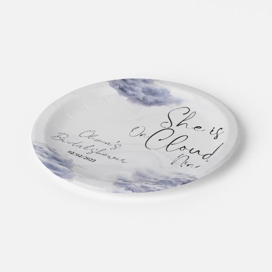 Assiettes En Carton Elle est sur le nuage neuf (Angle)