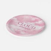 Assiettes En Carton Elle est sur nuage neuf Fête des mariées rose (Angle)