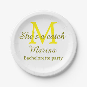 Assiettes En Carton Elle est un parti de filles à bachelorette jaune m