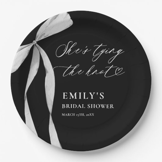 Assiettes En Carton Elle noue la Fête des mariées (Devant)