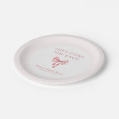 Assiettes En Carton Elle noue le noeud Douche Coquette rose douce (Angle)