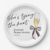 Assiettes En Carton Elle noue le noeud | Fête des mariées de la ceintu (Devant)