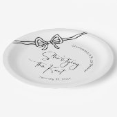 Assiettes En Carton Elle noue le noeud Fête des mariées de script mode (Angle)
