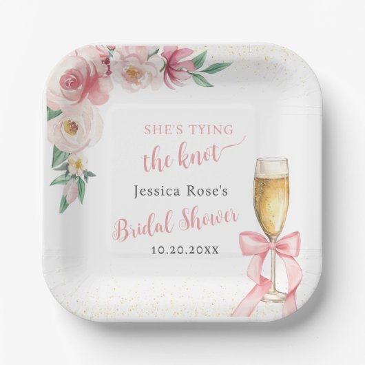 ASSIETTES EN CARTON ELLE NOUE LE NOEUD LANCEMENT DE MARIÉE (Recto)