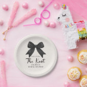 Assiettes En Carton Elle Noue le Nœud Noir Bow Réception de Mariage (Fête)
