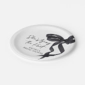 Assiettes En Carton Elle noue le nœud Noir Bow Réception de mariage (Angle)