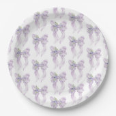 Assiettes En Carton Elle Noue le Nœud Réception de Mariage Arc Lilac (Devant)