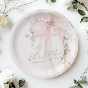 Assiettes En Carton Elle se marie Shower Bow de mariage