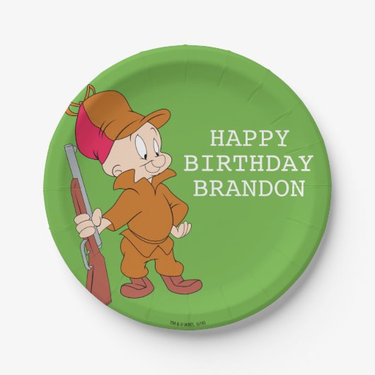 Assiettes En Carton ELMER FUDD™ | Avec Un Arme À Arme (Devant)