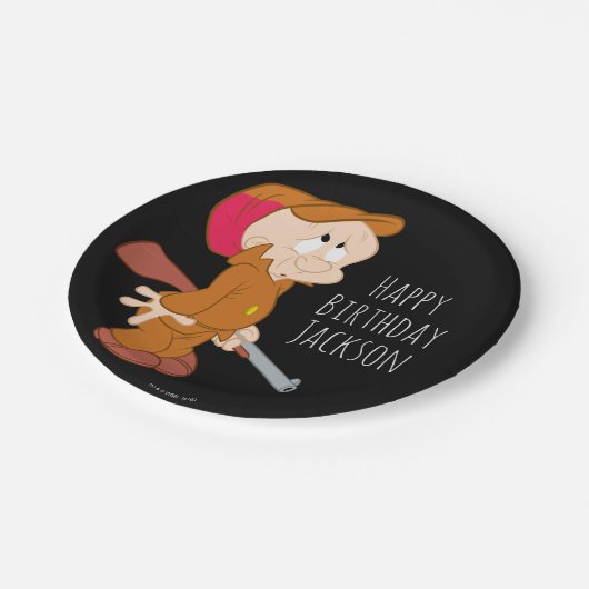 Assiettes En Carton ELMER FUDD™ | Pose effrayée (Angle)