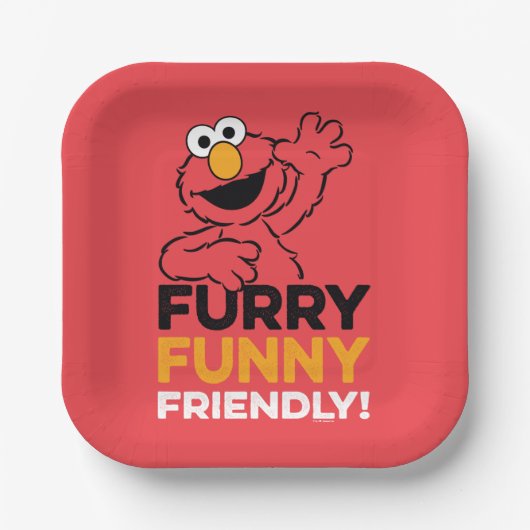 Assiettes En Carton Elmo | Furry Amical (Recto)