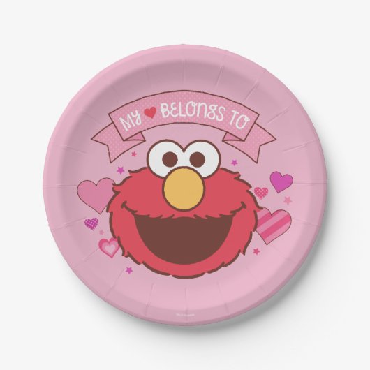 Assiettes En Carton Elmo | Mon Coeur Appartient À Elmo (Devant)