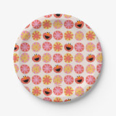 Assiettes En Carton Elmo Pom-Pom Motif (Devant)