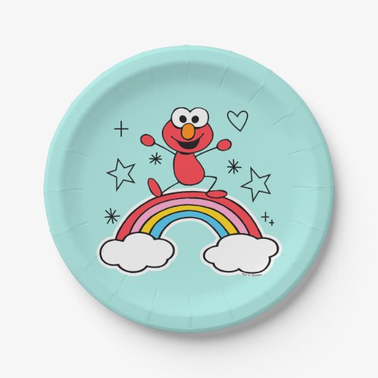 Assiettes En Carton Elmo Rainbow Doodley Graphic (Devant)