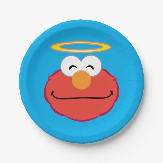 Assiettes En Carton Elmo visage souriant avec halo (Devant)