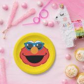 Assiettes En Carton Elmo visage souriant avec lunettes de soleil (Fête)